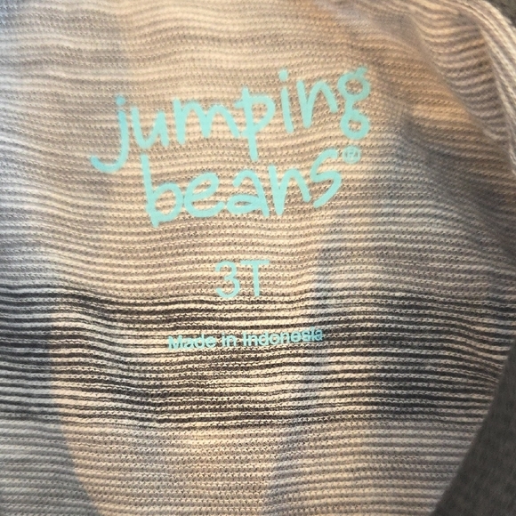 (J37) Jumping Beans Gray Short Sleeve Tee Striped Casual Sz 3T - Picture 3 of 3